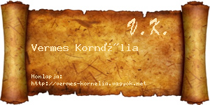 Vermes Kornélia névjegykártya